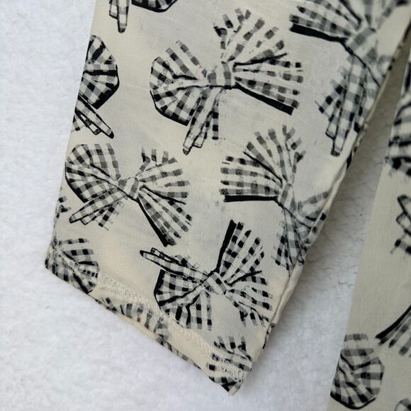 Madewell Womens Long Sleeve Silk Top Size M Semi Sheer Bows Preppy Girlcore - Picture 6 of 8